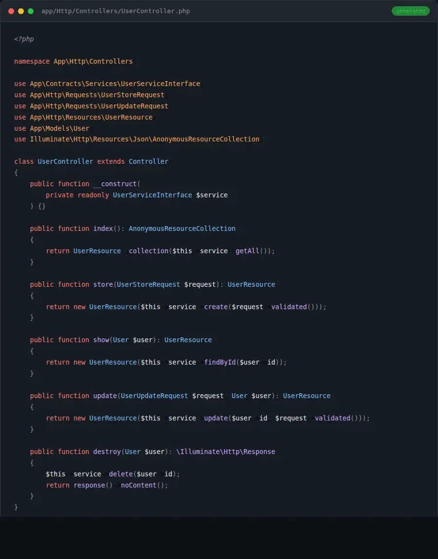 Laravel Attribute Code Generators 4